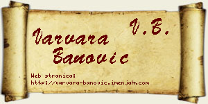 Varvara Banović vizit kartica